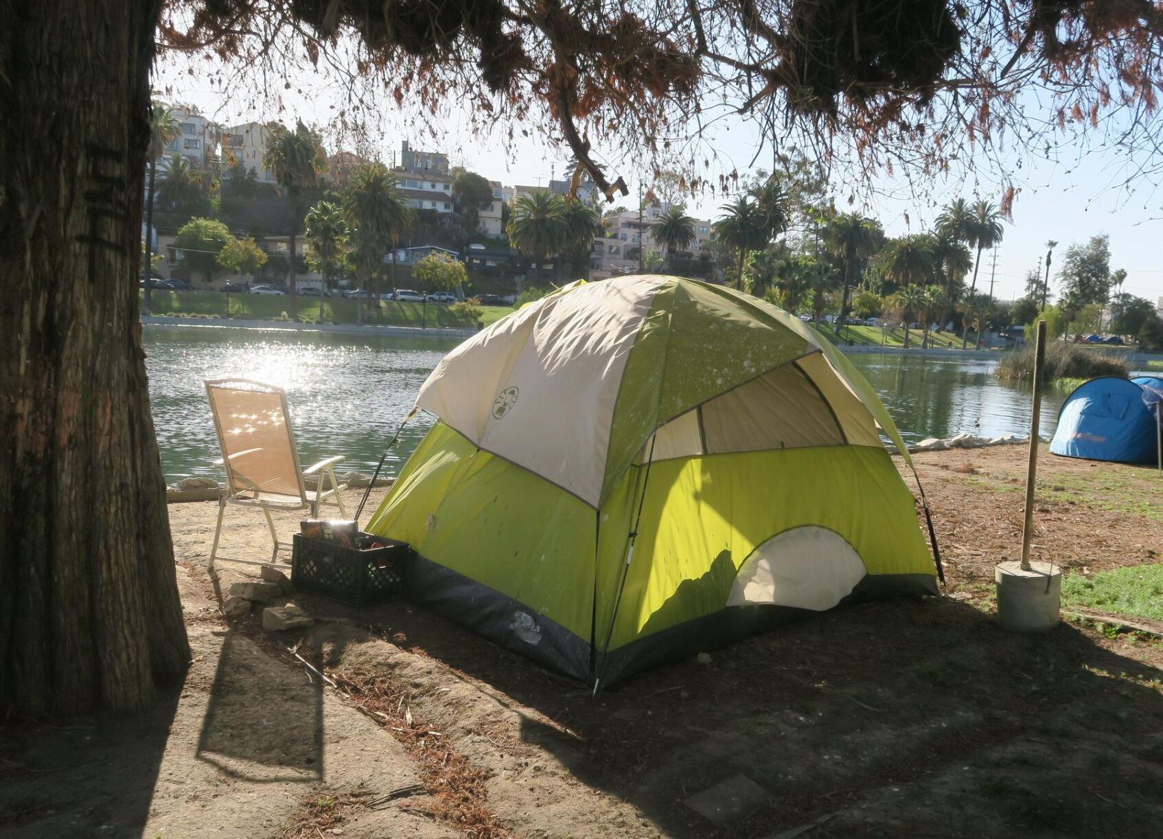 Echo Park Lake quiet despite protest